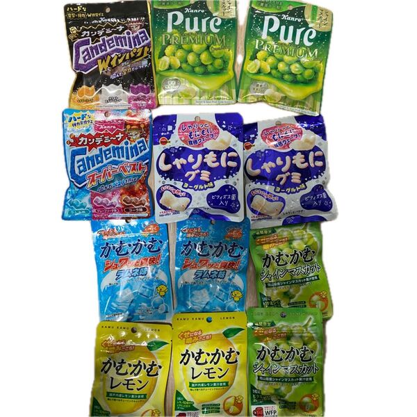 グミ 12点セット カンデミーナ ピュレグミプレミアム かむかむラムネ、レモン、シャインマスカット