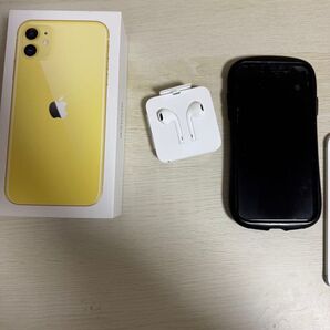 iPhone11 本体 イヤホン等アクセサリー完備 ケース付き イエロー