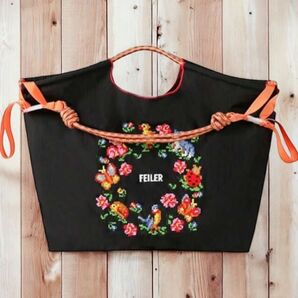 新品 刺繍 軽量 エコバッグ ナイロン こちらはLサイズです! ショルダーストラップ付き ブラック