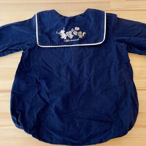 ネイビー セーラー襟 ロンパース 80 cottoli コトリ 長袖