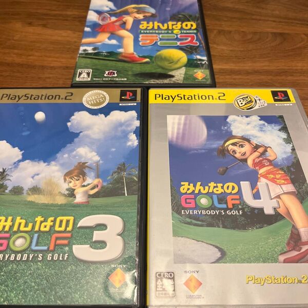 PS2 みんなのテニス みんなのゴルフ3,4