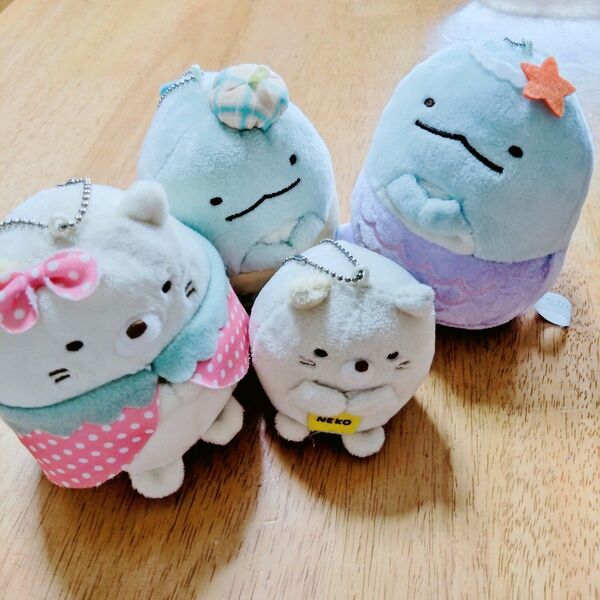 すみっコぐらし ぬいぐるみ マスコット ねこ とかげ 4点まとめ売り アミューズメント専用景品