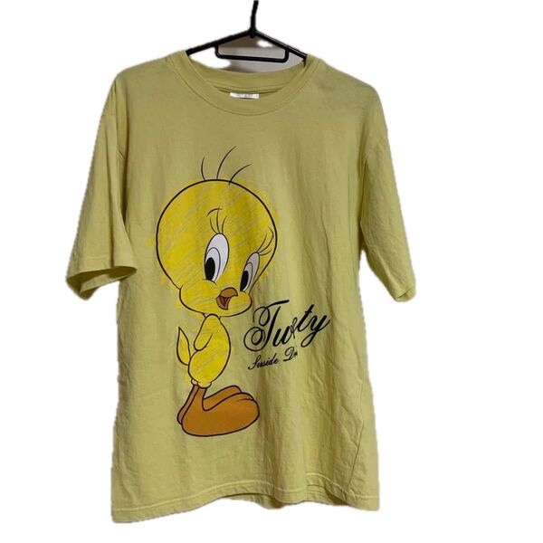 トゥイーティー Tシャツ イエロー系 (L)