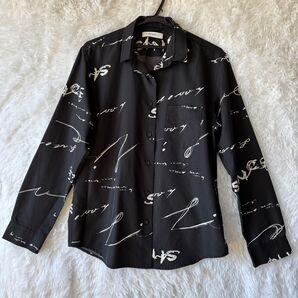 【美品】 INHERIT インヘリット 長袖シャツ ブラック 柄シャツ Lサイズ