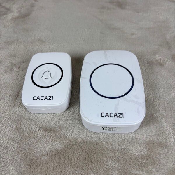 美品 CACAZI ワイヤレスチャイム 電池新品 白 呼び鈴 玄関 インターホン 呼び出し