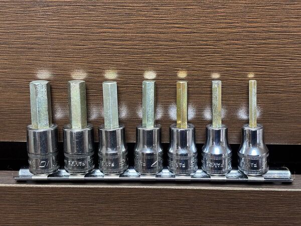 【美品】Snap-on スナップオン 3/8 ヘックスソケットセット 4/5/6/7/8/9/10mm 六角 207EFAMY