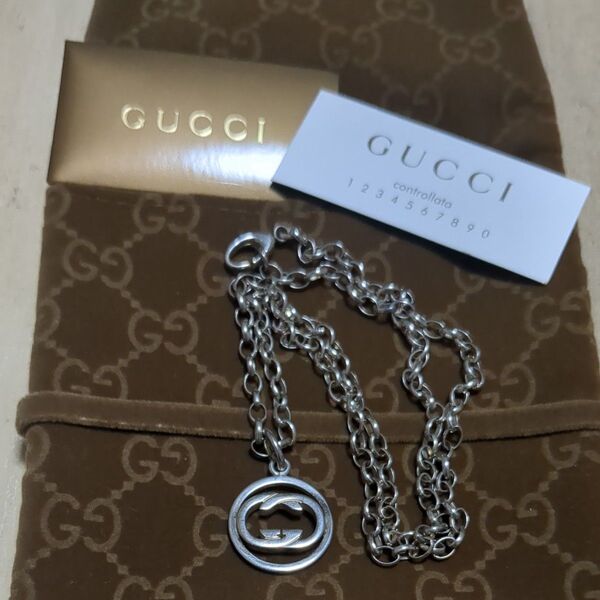 中古 GUCCI ネックレス インターロッキングG SV925