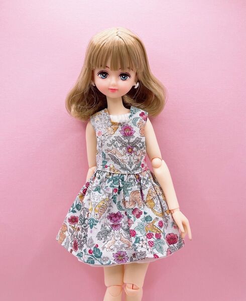 ミニフリルワンピース リカちゃんキャッスル ドール服 ハンドメイド服 パレットf