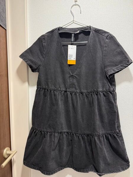 H&M デニムワンピース ブラック Sサイズ 新品未使用