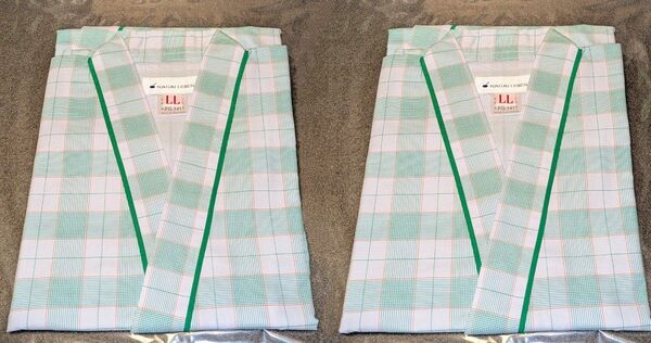 ナガイレーベン 男女兼用患者衣じんべい型(上衣) グリーン LL 2枚セット 新品 未使用 保管品 病衣 検診衣 入院着 介護