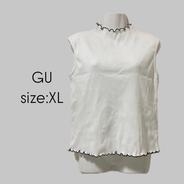 GU バイカラーリブメローコンパクトT ノースリーブ XL 美品