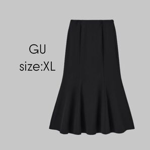 GU カットソーマーメイドロングスカート ブラック XL 338560