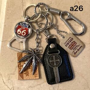 キーホルダー キーリング アメカジ ストリート ルート66 マリファナ 鍵 アメリカン 古着