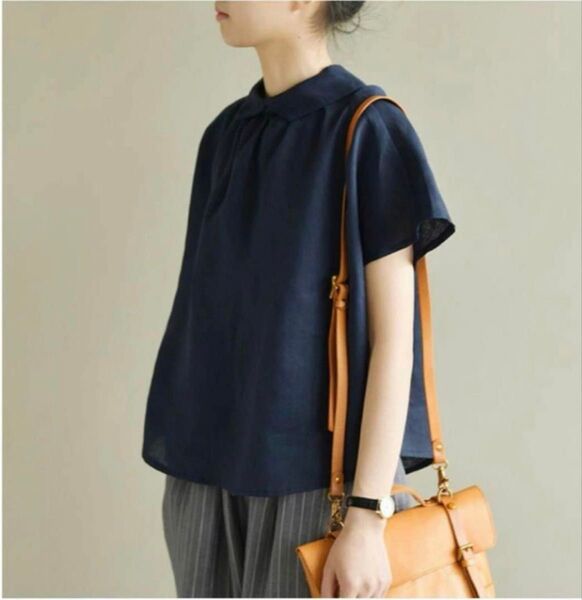 レディース ブラウス トップス シャツ 体型カバー 無地 夏服 綿麻 レディース
