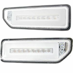 ホワイト ファイバー シーケンシャル ウィンカー ファイバー LED テール ランプ 左右セット JB74 ジムニー シエラ スクエア ハイフラ抵抗付