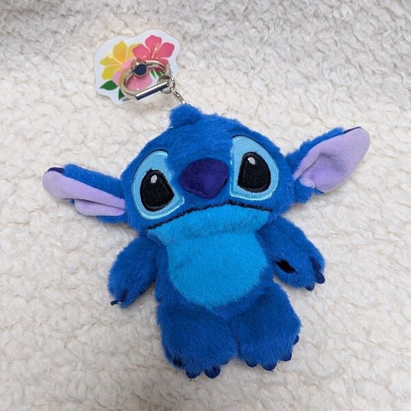 【中古】 スマホ モバイル リング マスコット ぬいぐるみ スティッチ ディズニーストア disney stitch