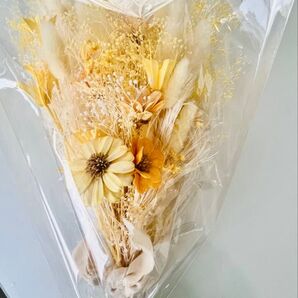ドライフラワー ミニブーケ オレンジ イエロー ハンドメイド