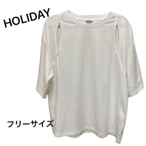 HOLIDAY AURTIE ROSA ホリデー 白 Tシャツ レディース フリーサイズ