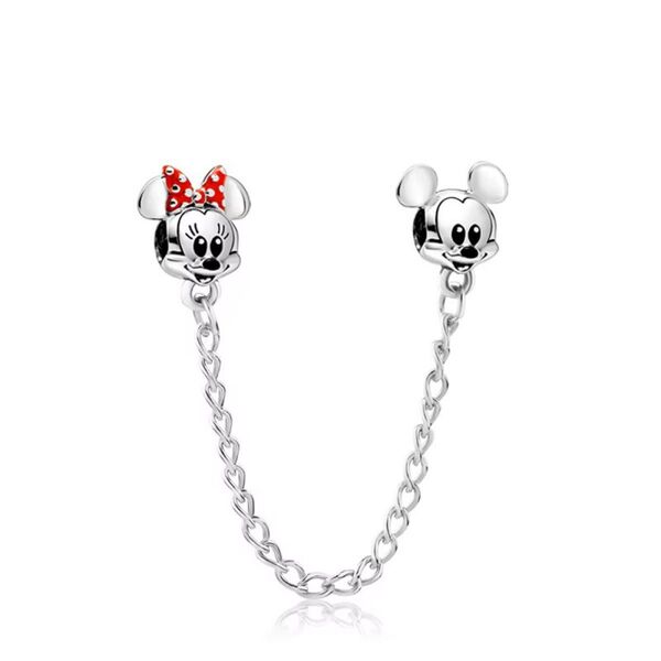 Pandora ディズニー ミッキー&ミニー セーフティーチェーン チャーム