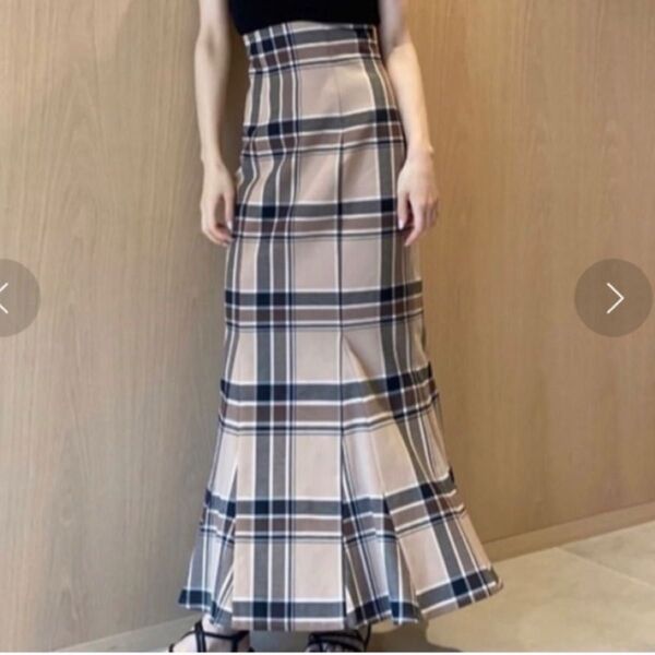 SNIDEL 美品 ハイウエストタイトヘムフレアチェックスカート サイズ0