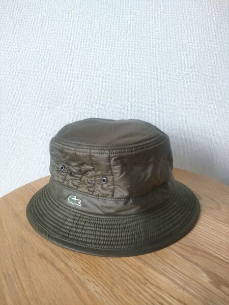 LACOSTE ラコステ バケットハット 帽子 カーキ 新品