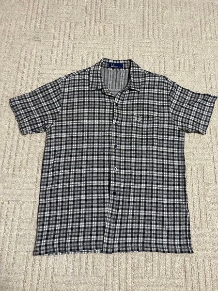 FRED PERRY フレッドペリー 半袖 綿100% コットンニット フルオープンシャツ Mサイズ F1424
