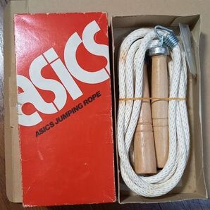レトロ ヴィンテージ ASICS アシックス ジャンピングロープ 回転式 大人用 91-314 縄跳び 飛び縄 新品未使用 年代物