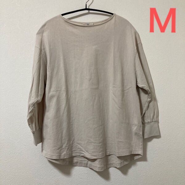 レディースカットソー Tシャツ ロンT 九分袖 ベージュ