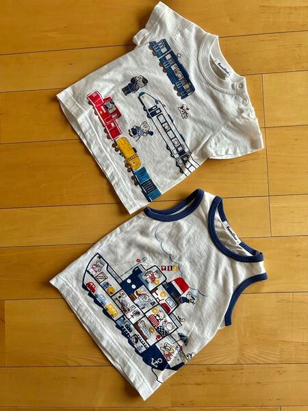ファミリア 半袖Tシャツ80cmとタンクトップ90cmの2枚セット