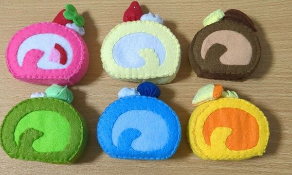 ハンドメイド フェルト ロールケーキ おままごと