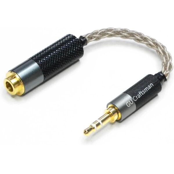GUCraftsman 3.5mmステレオオス→4.4mmバランスメスポータブルヘッドホンアダプターケーブル 6N シングル