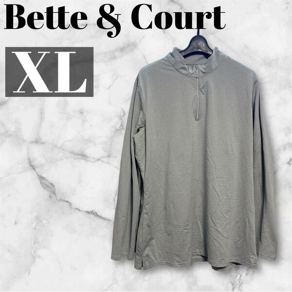 【XL】Bette&Court ハーフジップトップス レディース スポーツ 秋分 輸入古着 USA オシャレ ヴィンテージ 古着