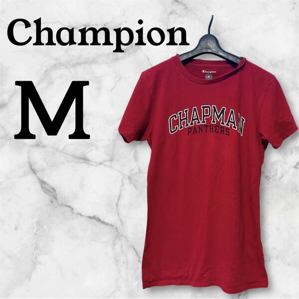 【Mサイズ】Champion 半袖Tシャツ 赤 チャンピオン 夏 トップス 輸入古着 USA オシャレ ヴィンテージ レッド