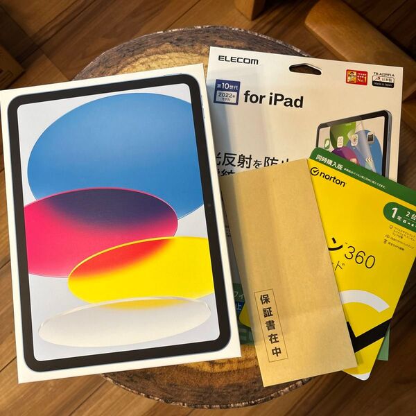 新品未開封 iPad Wi-Fi 64GB ブルー 第10世代 エアーレスフィルム ノートン360