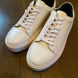 美品labella 超厚底 プラットフォームソール レースアップスニーカー白L27.5定価9300円