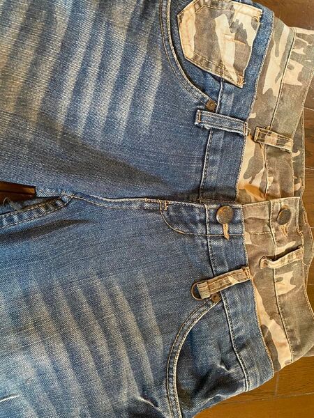 twenty worksデニムジーンズショートハーフカーゴワークペインターパンツvintageウォッシュ加工ダメージヒゲエイジング