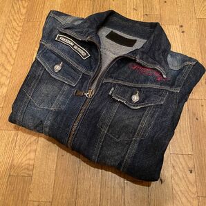 collarsレア美品WORSTコラボ×清広 義己モデル デニムジャケットジーンズライダースバイカーGジャンカバーオールタイト