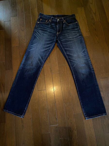 良好UNIQLO赤耳レプリカデニムジーンズジーパンワークカーゴペインターパンツvintageウォッシュダメージ加工エイジングヒゲ