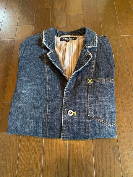 良品junglestormデニムジーンズジャケットカバーオールvintageウォッシュダメージクラッシュグランジワークトラッカー