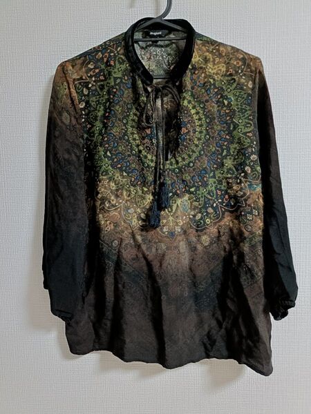 Desigual ブラウス エスニック柄 ブラック系