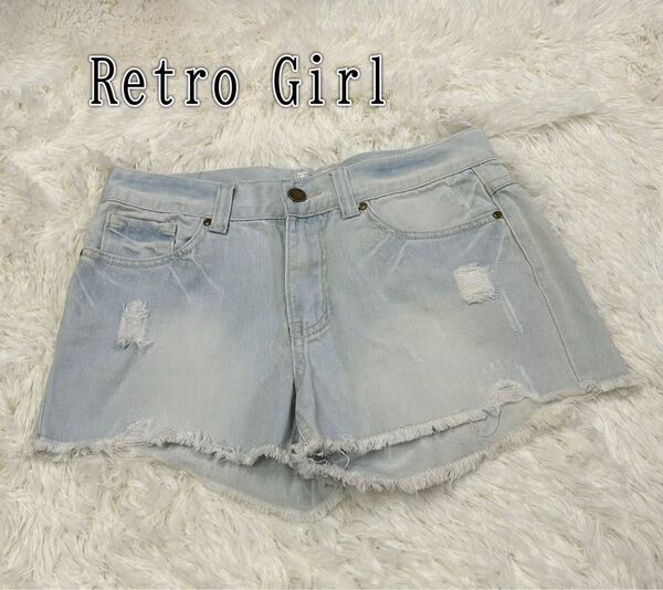 Retro Girl ショートパンツ デニムパンツ ダメージ カジュアル