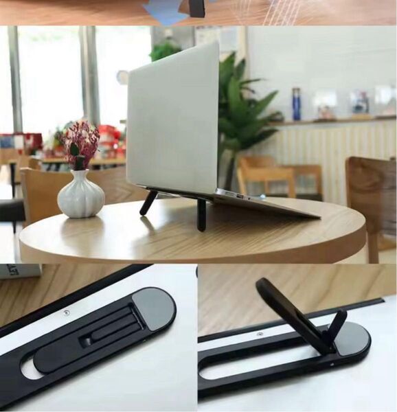 【新品未使用品】2段階の調整可能なノートパソコンスタンド ブラック