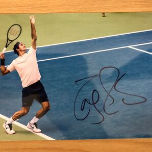 ロジャー・フェデラー 直筆サイン入り 写真 オートグラフ テニス ウィンブルドン roger federer