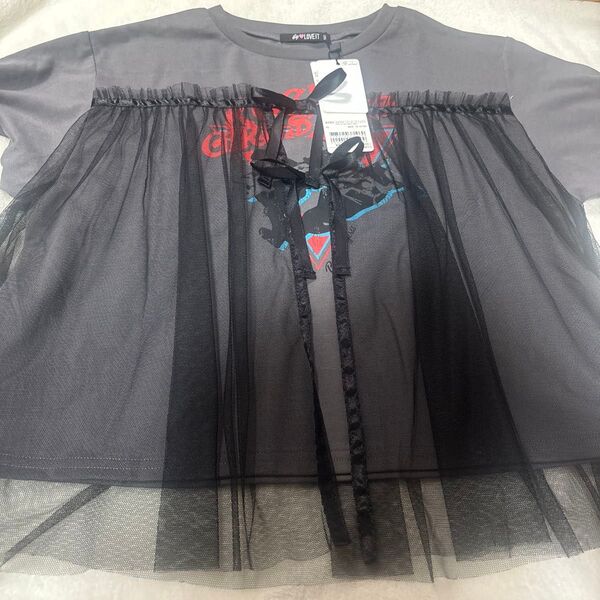バイラビット バイラビ 平成ヴィンテージチュール付きバンドTシャツ140