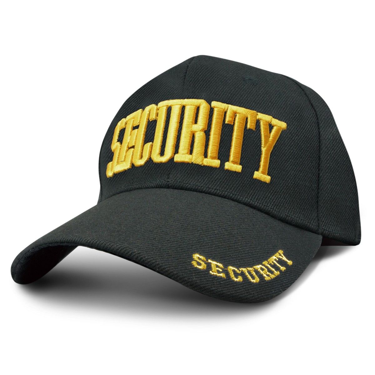 SECURITY / セキュリティー 帽子 キャップ コットン100% 3D文字刺繍 セキュリティー装備 ユニフォーム　ブラック