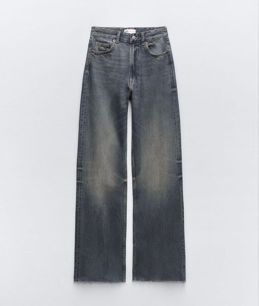 ZARA TRF HIGH-RISE WIDE-LEG デニムパンツ サイズ32 ミディアムブルー