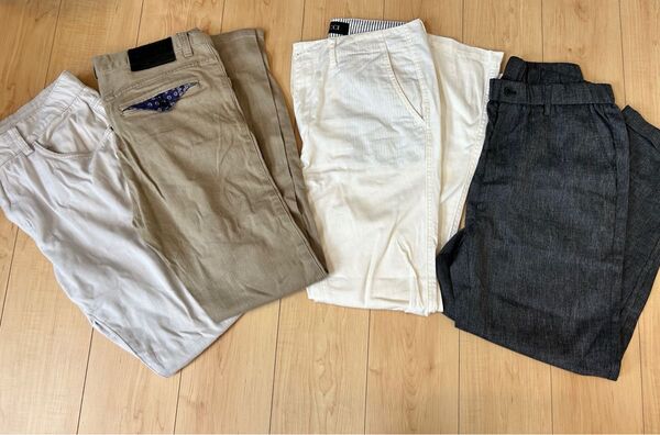 SHIPS JET BLUE チノパンペイズリー 麻風 ホワイト メンズパンツ4着 ボトムス ビジネスカジュアル