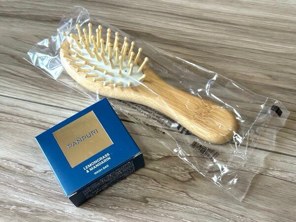 未開封新品★PANPURI ソープ& 天然竹ヘアクッションブラシ ホテルアメニティ 非売品