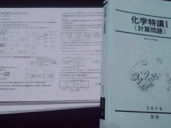 化学特講Ⅰ計算問題　18年　夏期　駿台　山下解説 東進 Z会 ベネッセ SEG 共通テスト　駿台 河合塾 鉄緑会 