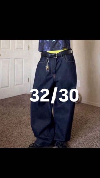 GAP 32/30スーパーバギーデニムパンツ ダークリンス